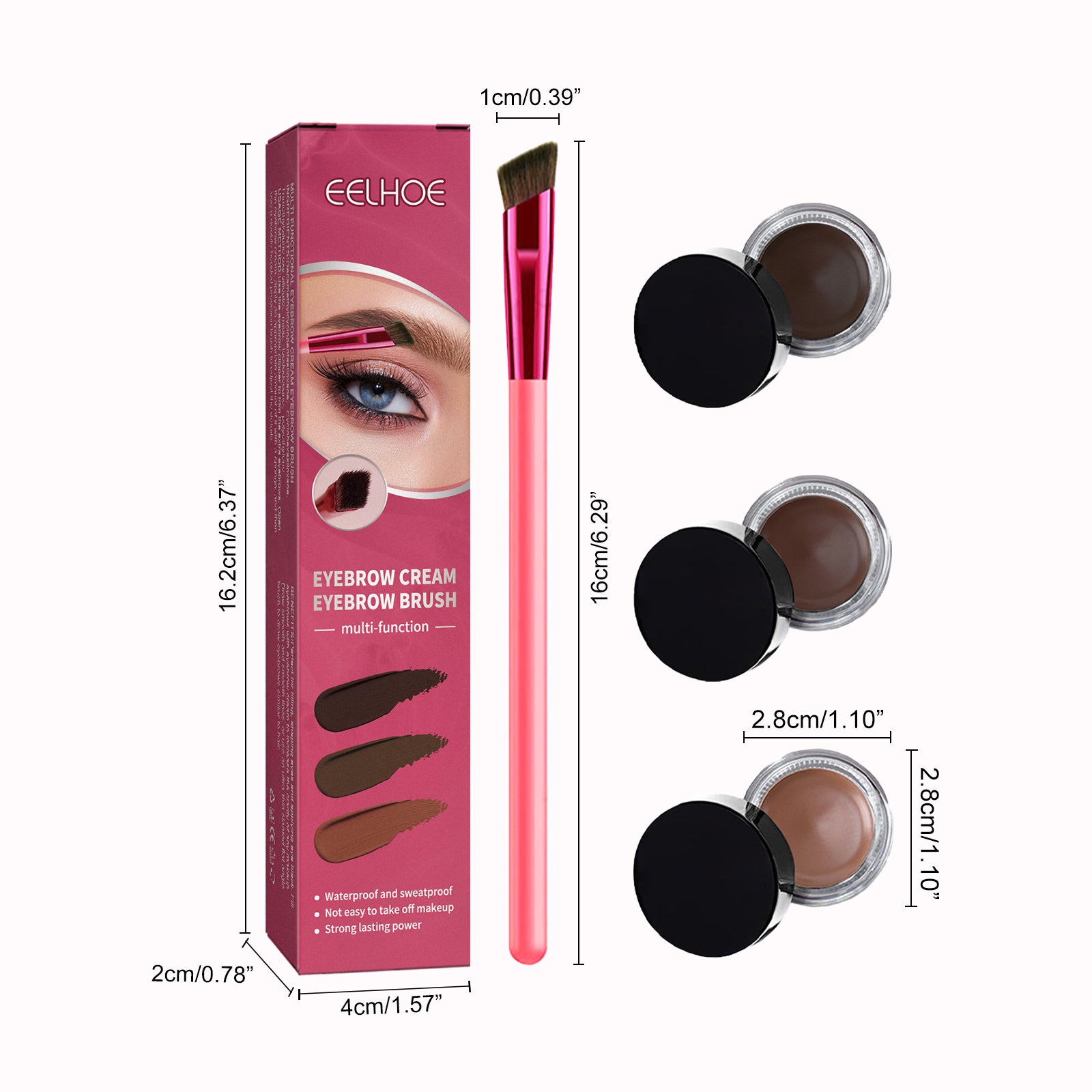 Multi-functional Eyebrow Cream & Brush Kit